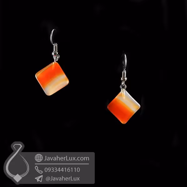 گوشواره سنگ عقیق _ کد : 400640