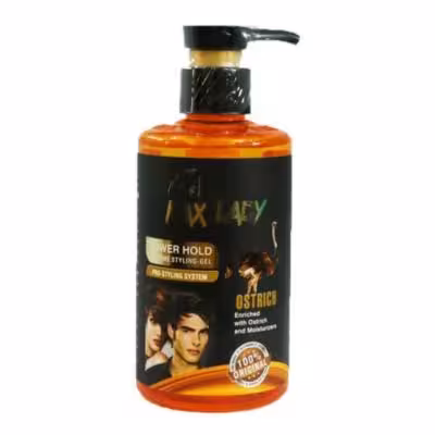 ژل مو چسبی مکس لیدی MAX LADY روغن شتر مرغ حجم 295 گرم