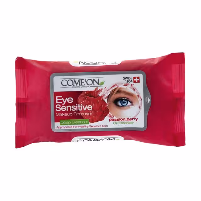 دستمال مرطوب پاک کننده آرایش چشم کامان مدل EYE SENSITIVE بسته 10 عددی