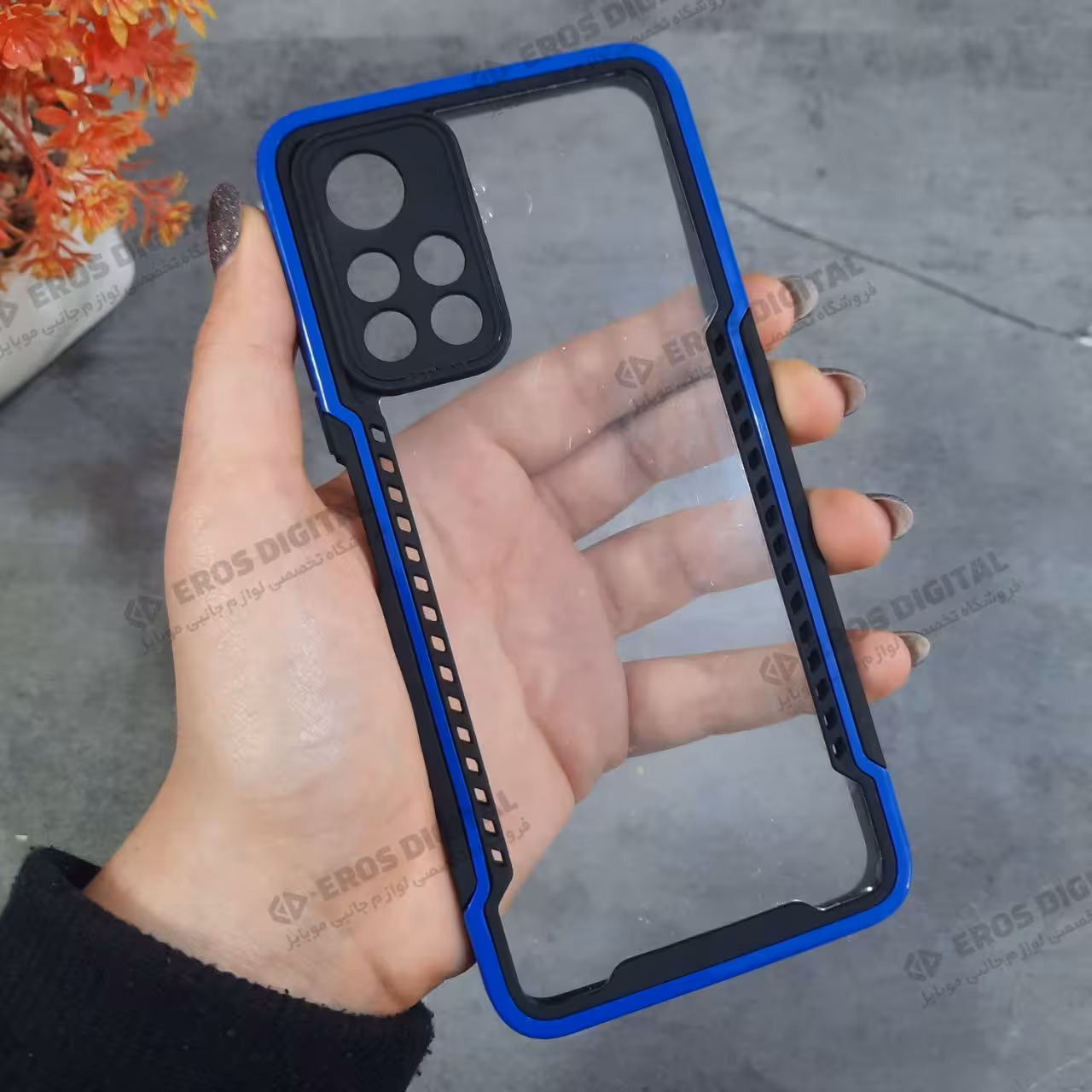 قاب گوشی Redmi Note 11 4G مدل پشت شفاف دور رنگی دو تکه