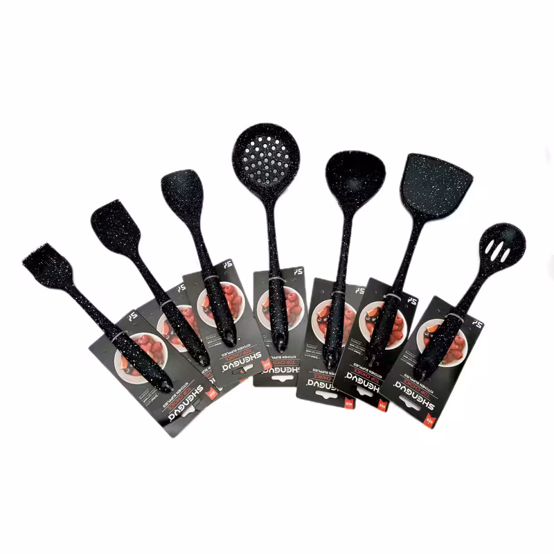 سرویس کفگیر و ملاقه 7 پارچه شنگیا مدل سیلیکونی کد NEW 1356 | کالا مکس