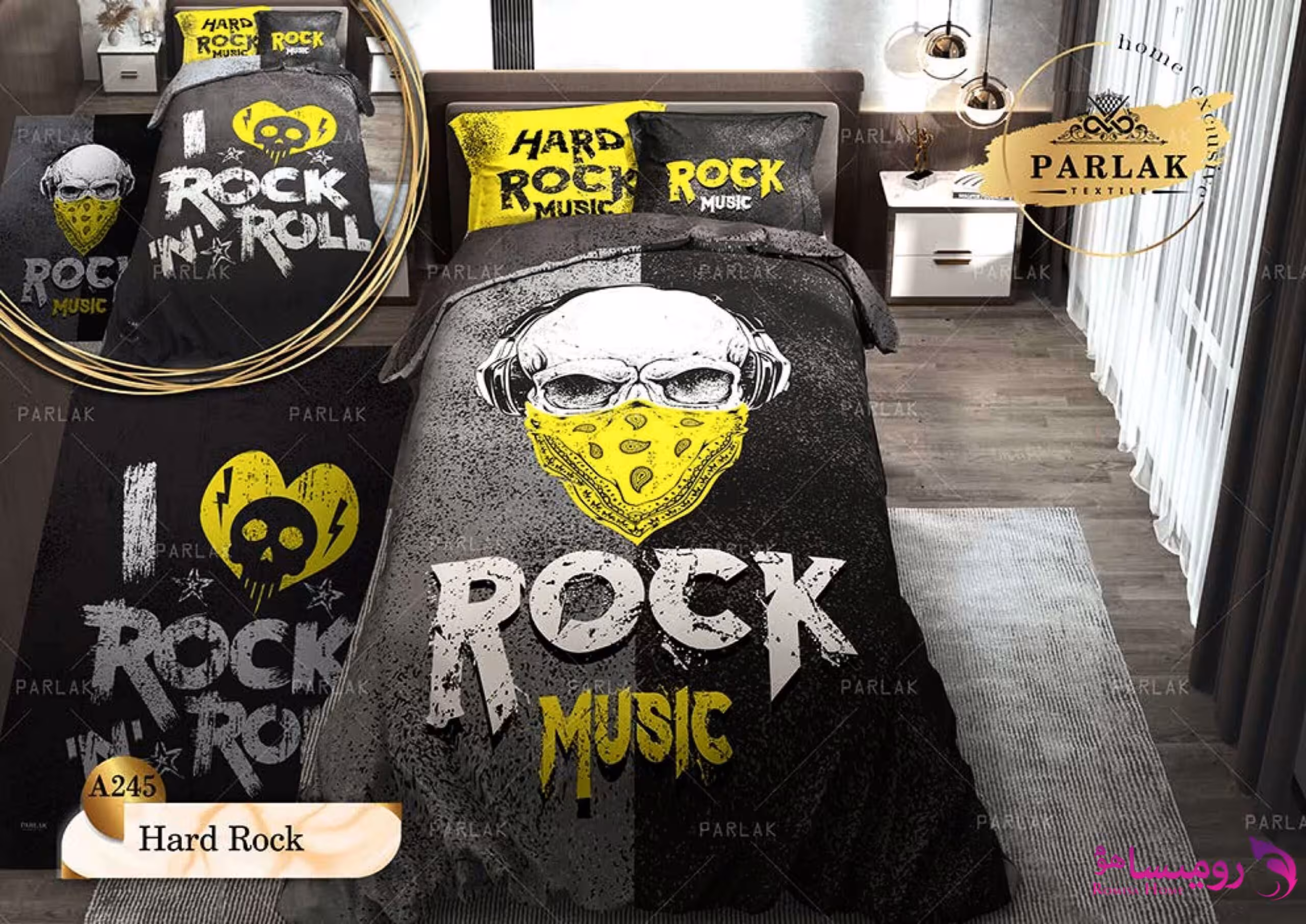 قیمت و خرید روتختی طرح موسیقی راک یک نفره برند پارلاک کد A245