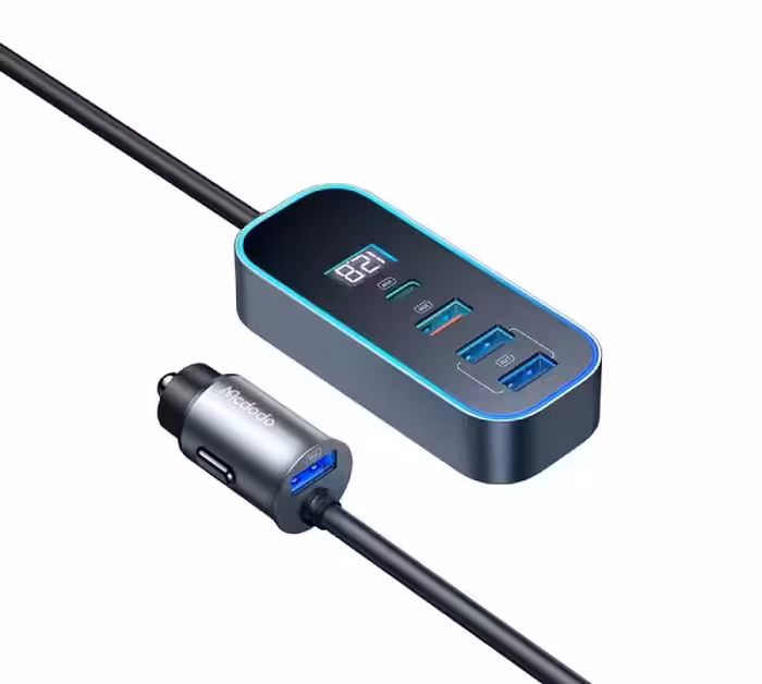 شارژر فندکی 5 پورت 107 وات مک دودو MCDODO CC-190 Digital Display PD