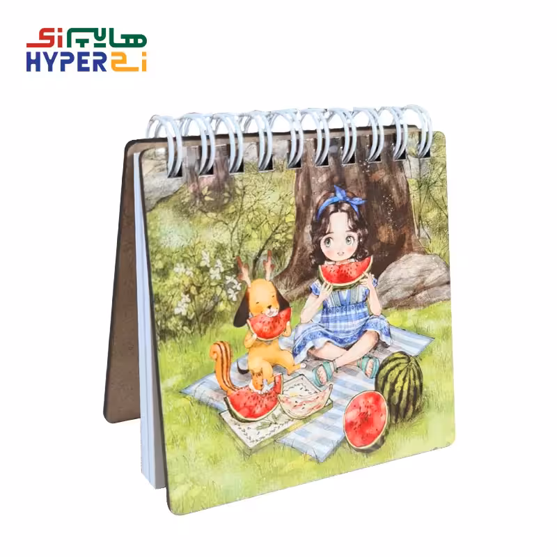 دفترچه یادداشت چوبی طرح دختر کد2