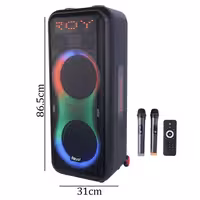 اسپیکر چمدانی بی سیم قابل حمل رویال مدل RSB-1015 همراه با میکروفون و ریموت کنترل