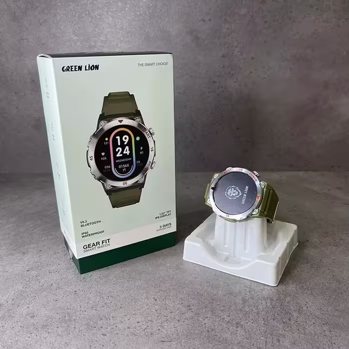 ساعت هوشمند 1.52 اینچی گرین لاین مدل GEAR FIT با بند سیلیکونی