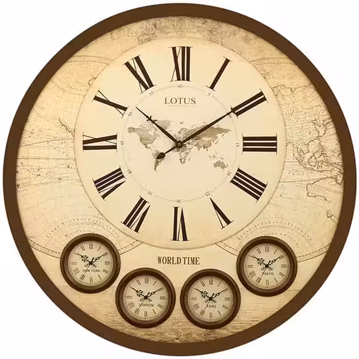 ساعت دیواری چوبی چند زمانه رایکا مدل ELLA