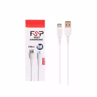 کابل شارژ سریع (Fast Charge)، مدل C-8، رنگ سفید، برند FSP