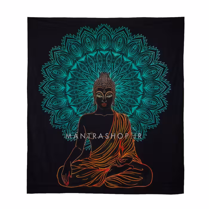 بکدراپ تپستری هندی طرح بودا (روتختی دو نفره) کد 442