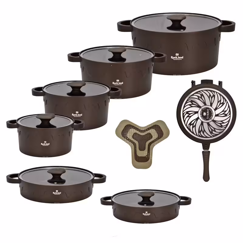 سرویس پخت و پز 18 پارچه راکلند مدل لیانا رنگ قهوه ای