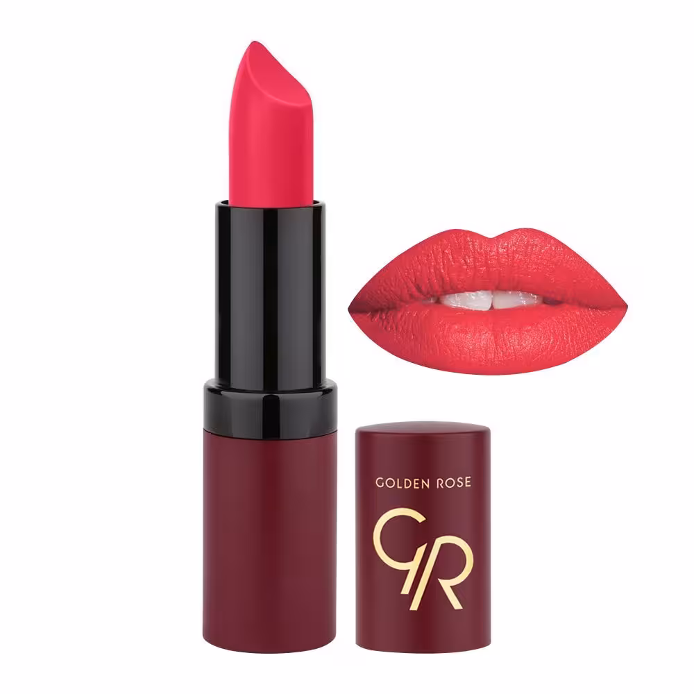 رژ لب جامد مات و مخملی گلدن رز Golden Rose مدل GR Velvet Matte Lipstick شماره 15