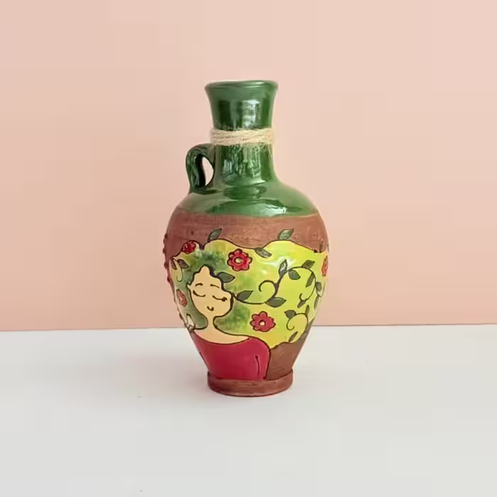 گلدان کوزه ای گلس طرح شش