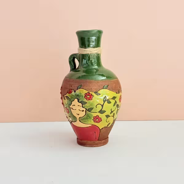 گلدان کوزه ای گلس طرح شش