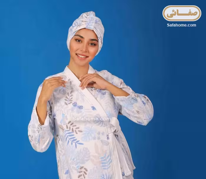 حوله تن پوش زنانه طرح رایحه آبی پودایران