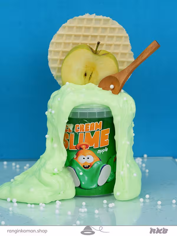 بستنی اسلایم سیب سبز Green apple slime ice cream