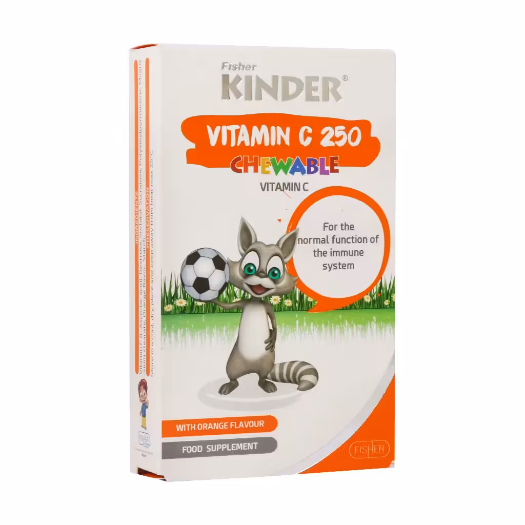 قرص جویدنی ویتامین C 250 میلی گرم فیشر کیندر