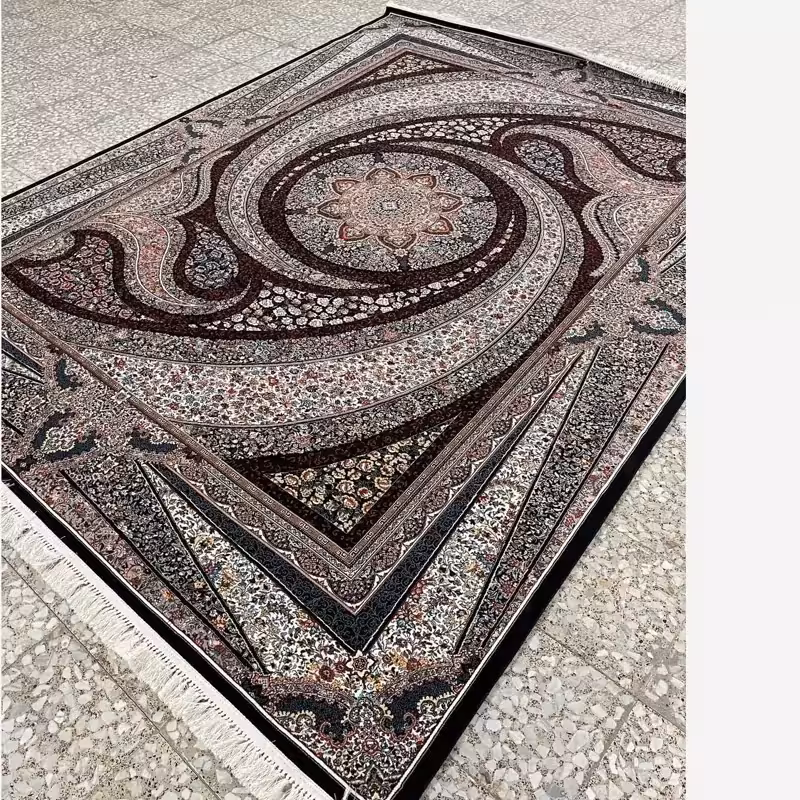 فرش 6متری کاشان700شانه آکرلیک طرح کهکشان سرمه ای6متری(باارسال رایگان)