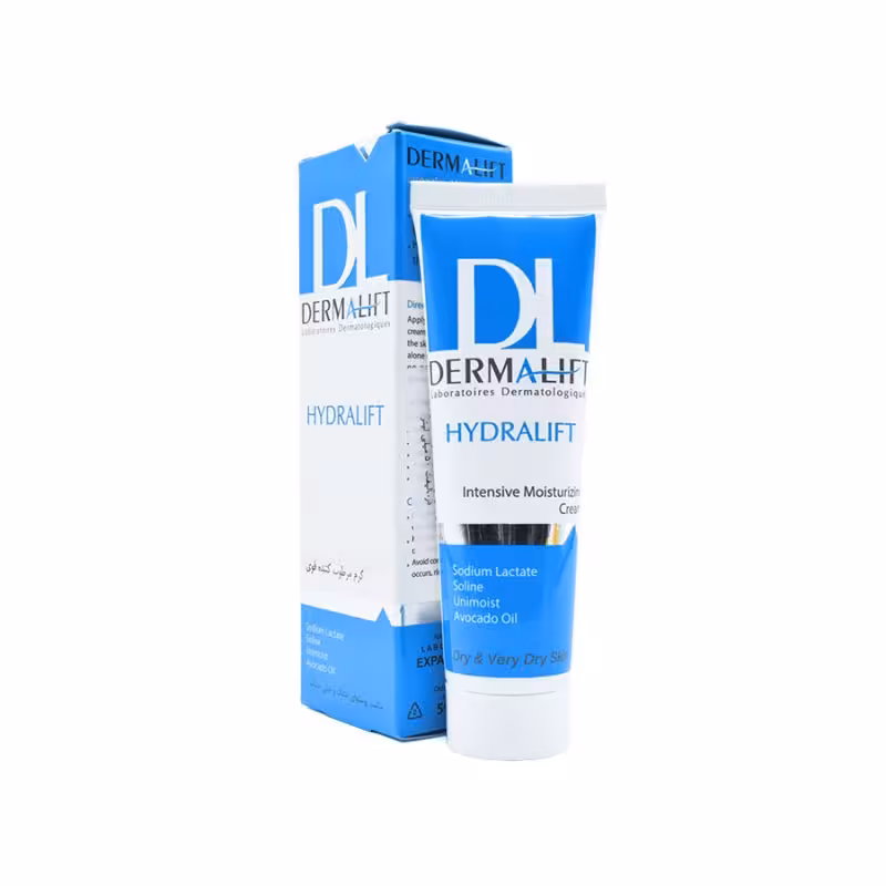 کرم مرطوب کننده قوی هیدرالیفت درمالیفت مناسب پوست خشک 50 میلی لیتر