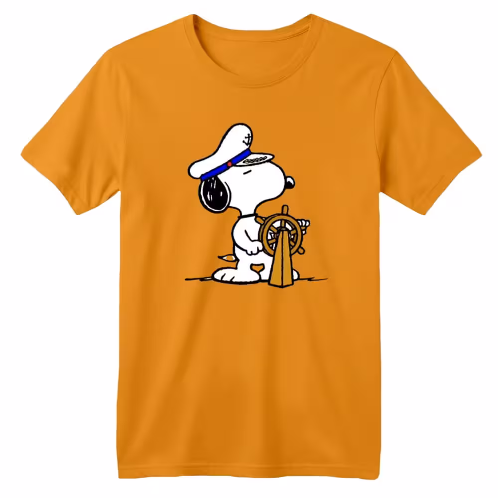 تی شرت آستین کوتاه بچگانه مدل اسنوپی کد 39 رنگ پرتقالی