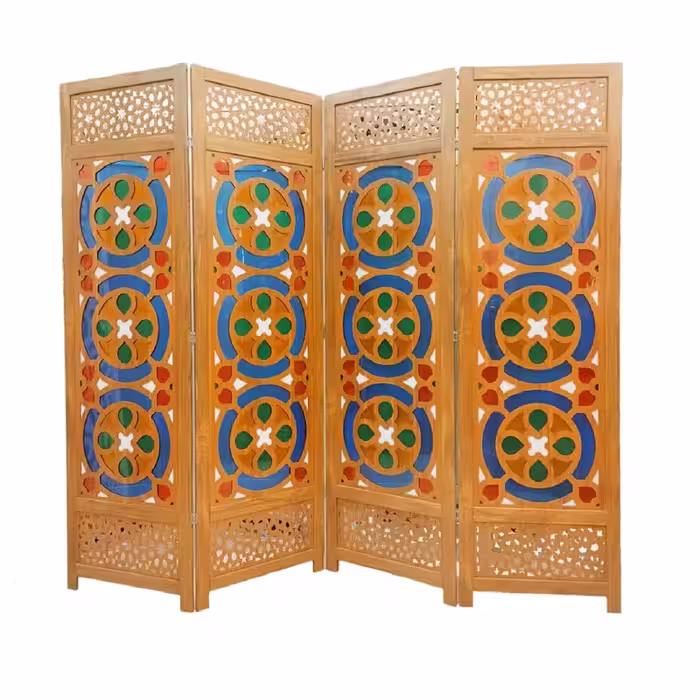 پارتیشن گره چینی مدل پاراوان طلق رنگی کد stg5c مجموعه 4 عددی | کالا مکس