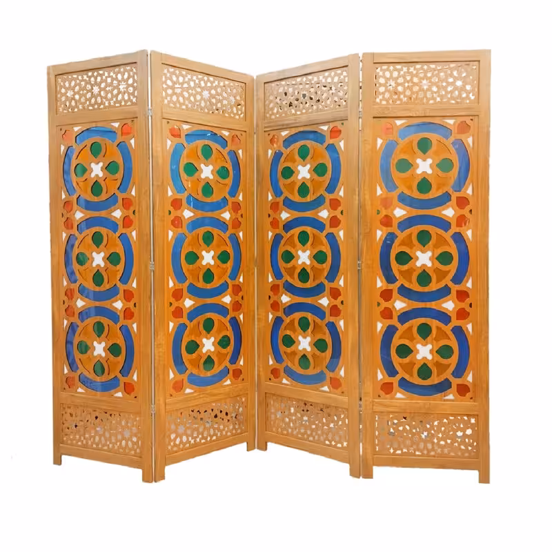 پارتیشن گره چینی مدل پاراوان طلق رنگی کد stg5c مجموعه 4 عددی | کالا مکس