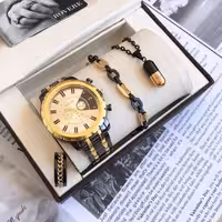 ست لوکس مردانه ساعت گردنبند دستبند انگشتر 380440540