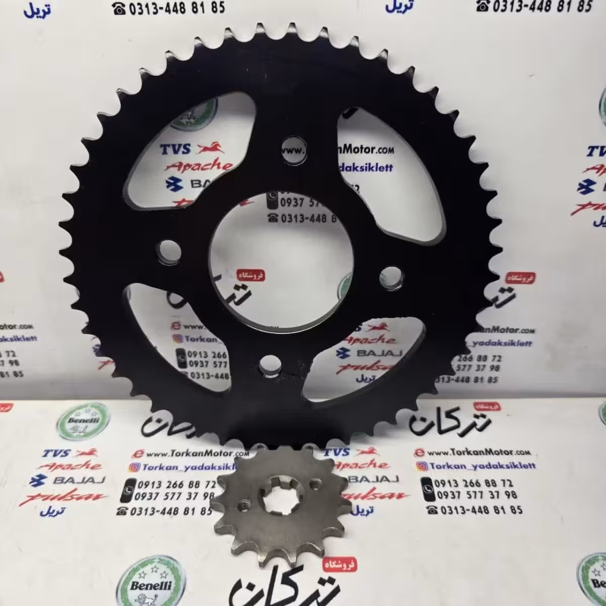 دنده ( طبق ) زنجیر چرخ عقب و جلو موتور گالکسی NA 180 و N180 ( کیفیت درجه 1 )