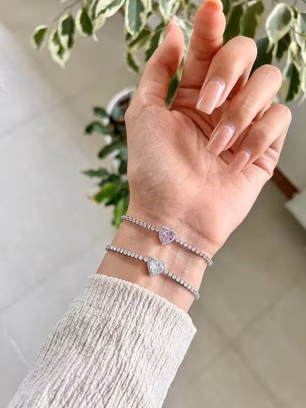 دستبندمارشالی قلب جواهری