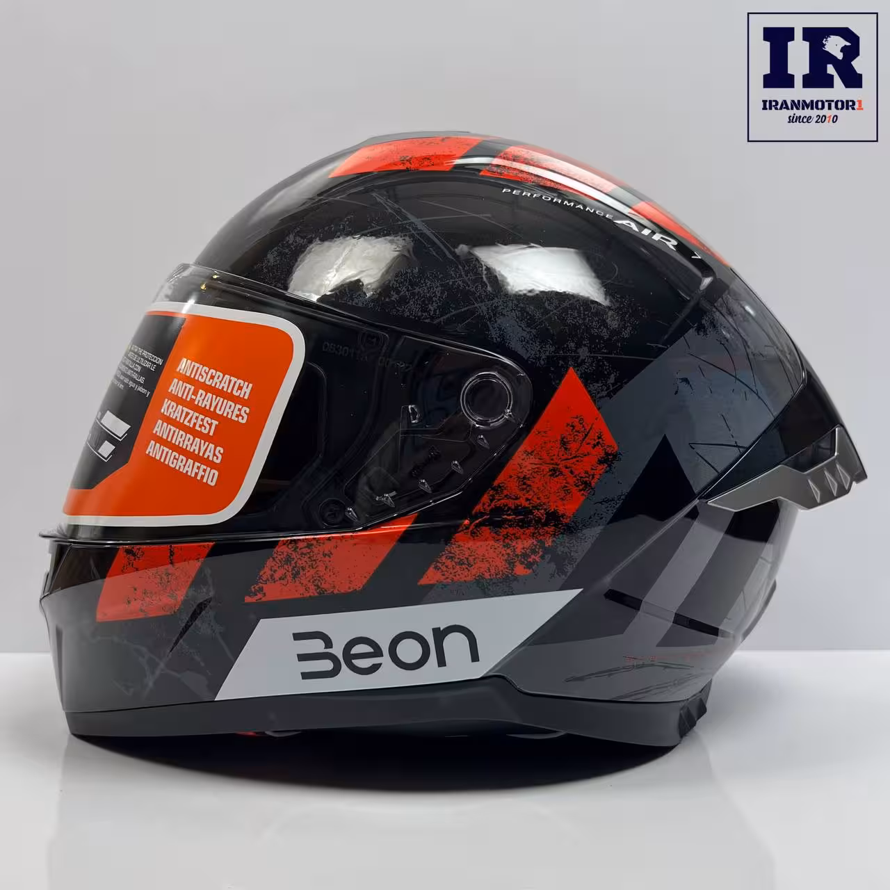 کلاه کاسکت فک ثابت بیون Beon کد 507 مشکی قرمز