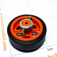 چرخ 5 سانتی قرمز شفت 4 بغل پیچ