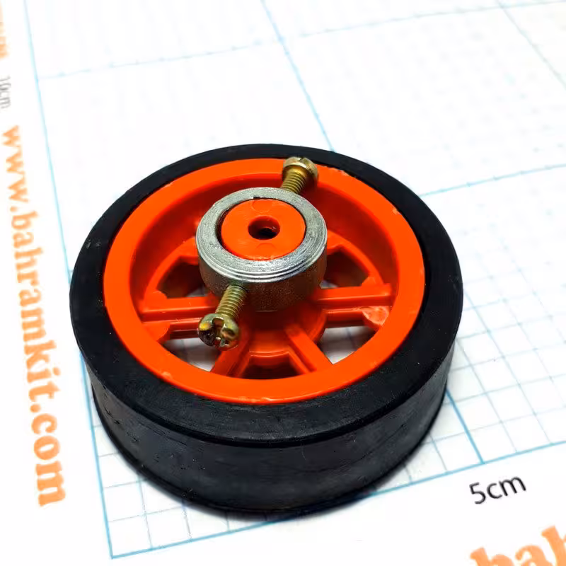 چرخ 5 سانتی قرمز شفت 4 بغل پیچ