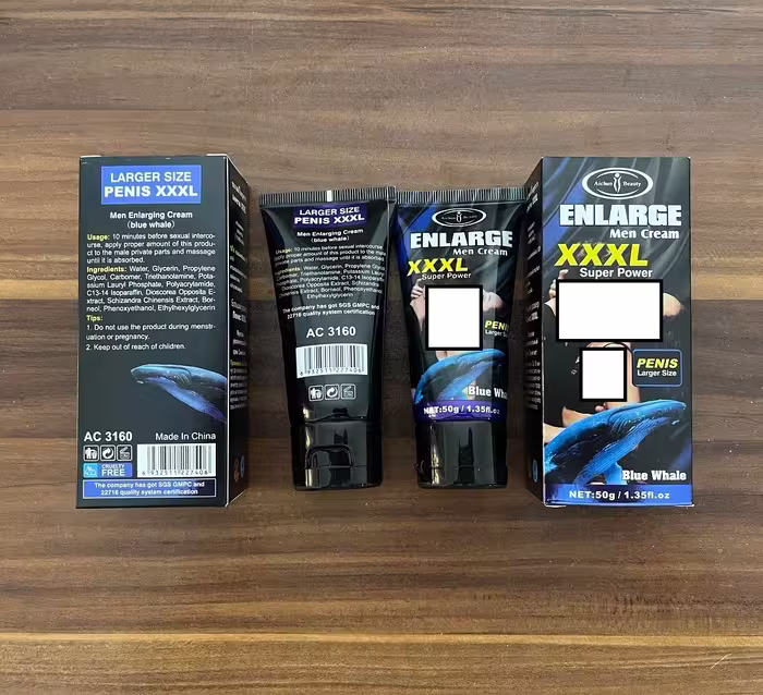 کرم حجم دهنده و افزایش سایز 10 دقیقه‌ای اقایان نهنگ آبی XXXL اصلی و اورجینال