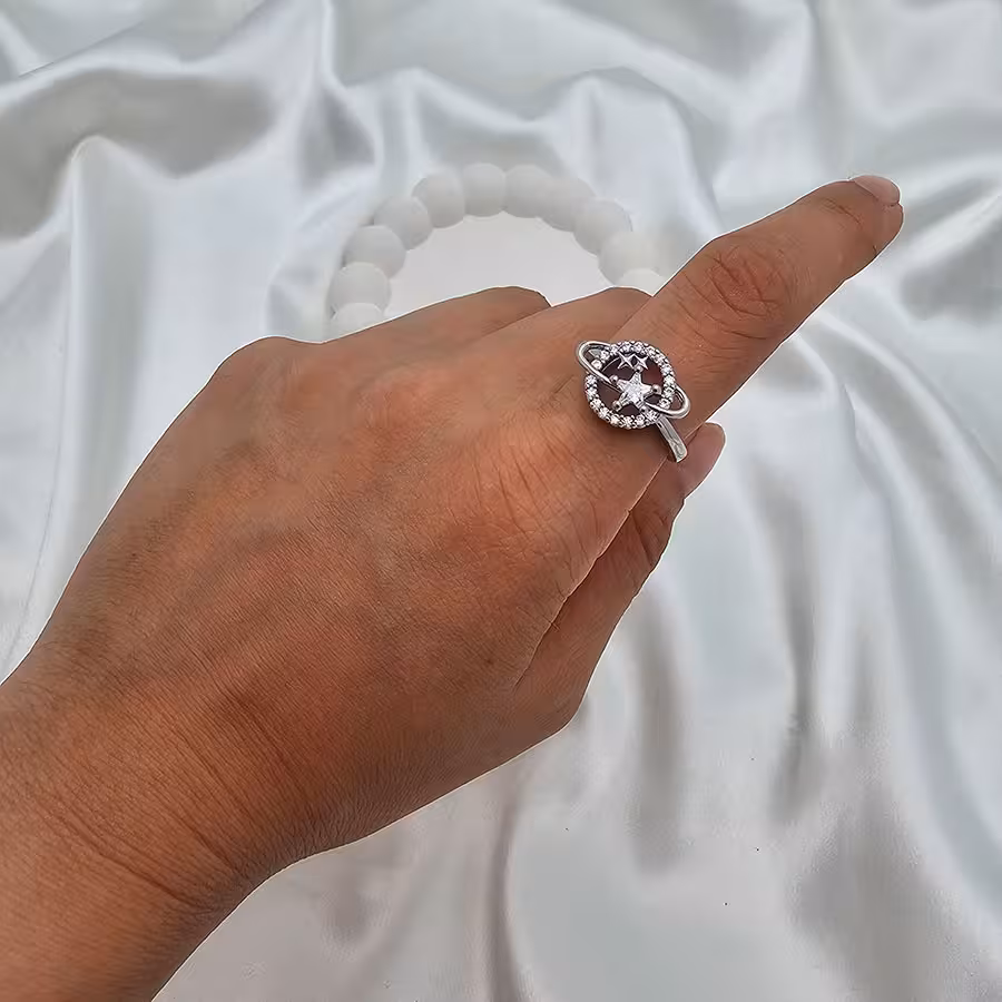 انگشتر منظومه و ستاره نگینی