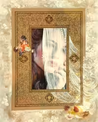 تابلو نقاشی تذهیب و نگارگری طرح گل و مرغ و چهره کد 102119