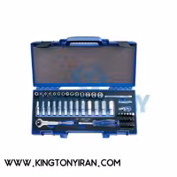 جعبه بکس 1/4 درایو کوتاه و بلند با بیت 48 عددی 6 گوش جعبه فایبر گلاس کینگ تونی