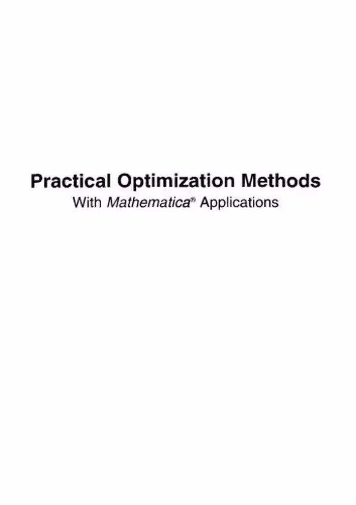 خرید و دانلود نسخه کامل کتاب Practical optimization methods with Mathematica applications