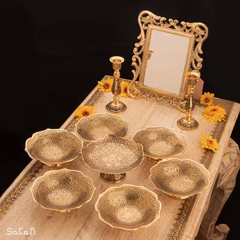 ست هفت سین برنجی آنتیک کد 1170