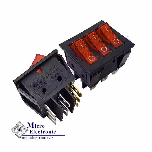 کلید راکر باریک چراغدار سه پل KCD3-301N