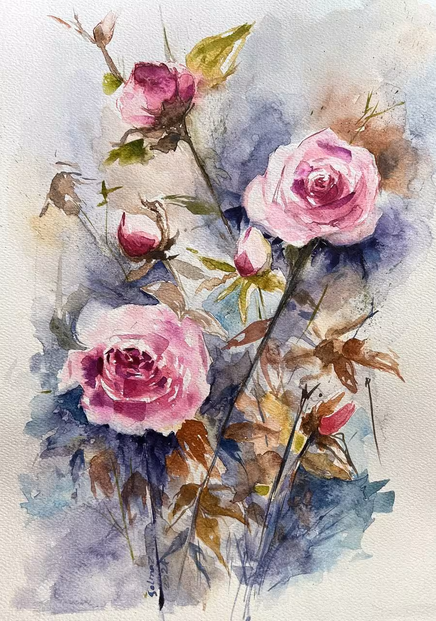 نقاشی گل رز