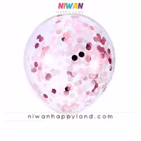 بادکنک شفاف پولکی صورتی