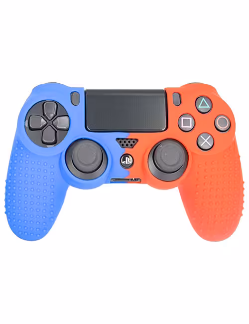 روکش محافظ آجدار دسته PS4 آبی قرمز