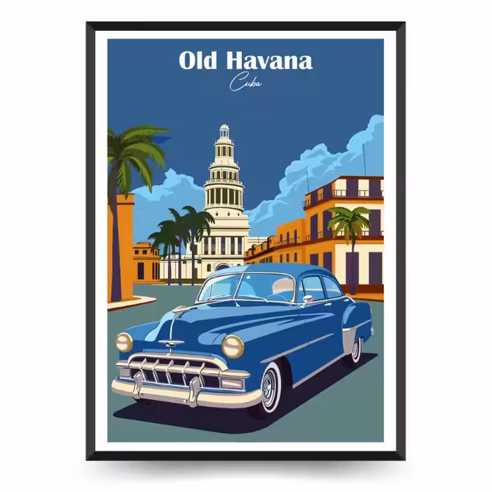 تابلو و پوستر گرافیکی اولد هاوانا کوبا
