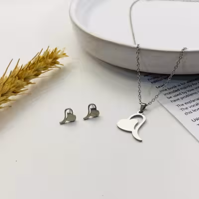 نیم ست استیل طرح قلب