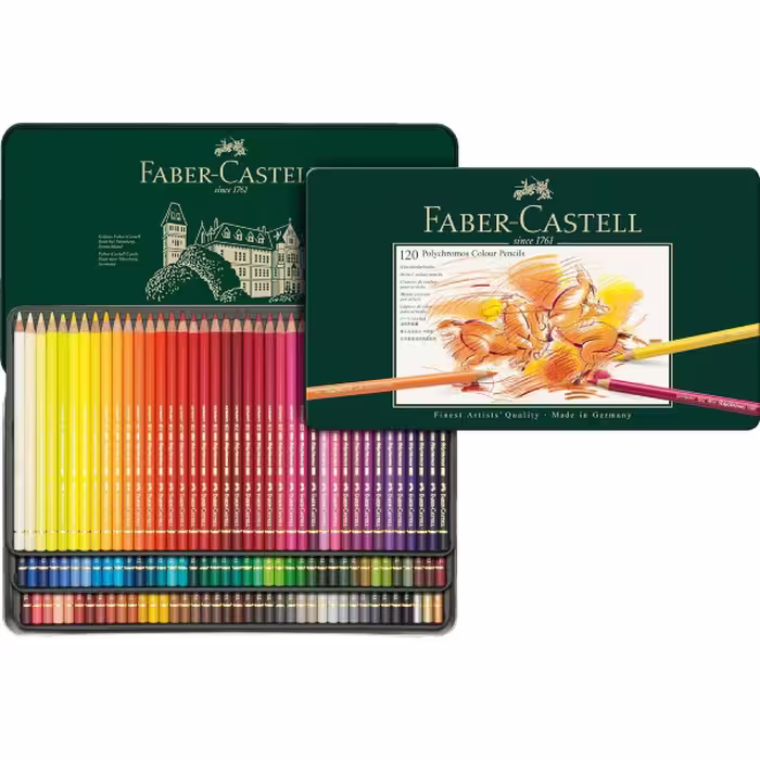 مداد رنگی روغنی 120 رنگ فابر کاستل مدل Polychromos - مناسب برای طراحی حرفه ای