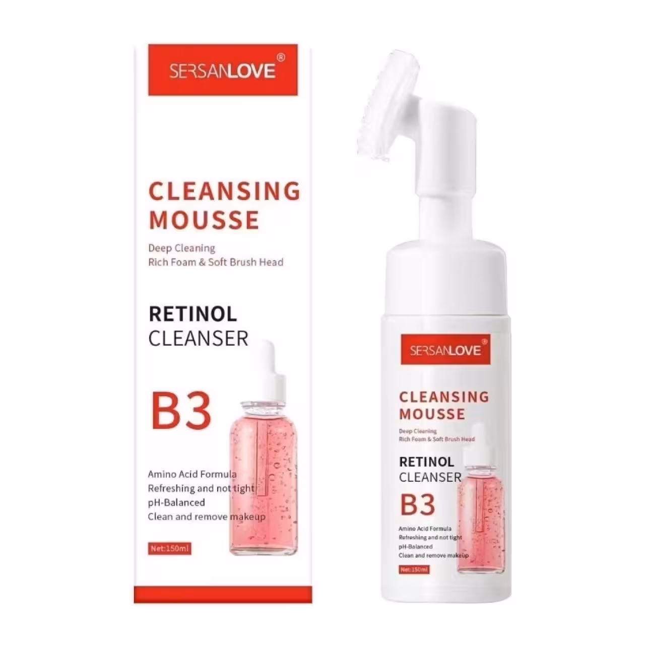 فوم شستشوی صورت سرسان لاو B3 حاوی رتینول حجم 150 گرم