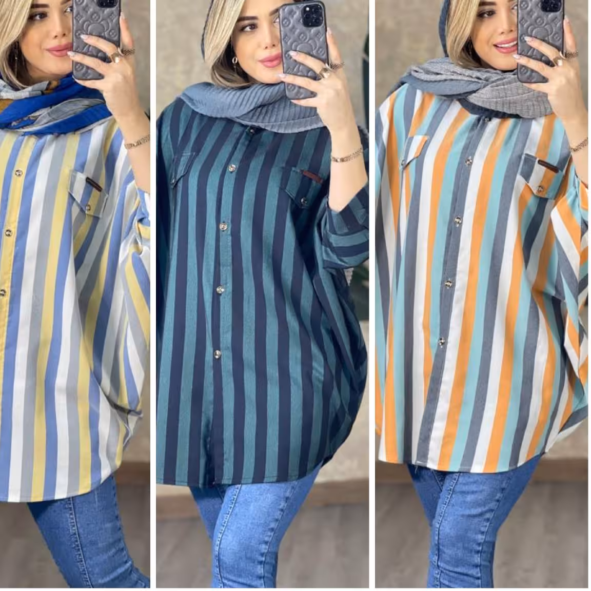 پانچ مدل گلبهار پانچ مانتو پانچ راه راه مانتو راه راه مانتو کوتاه مانتو تابستانه مانتو شومیز تونیک