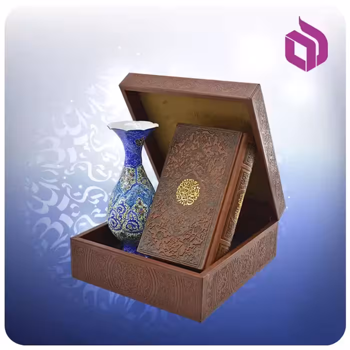 نهج البلاغه پالتویی چرم با گلدان مینا 16