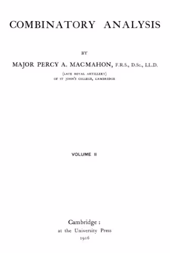 خرید و دانلود نسخه کامل کتاب Combinatory Analysis - Volume 2