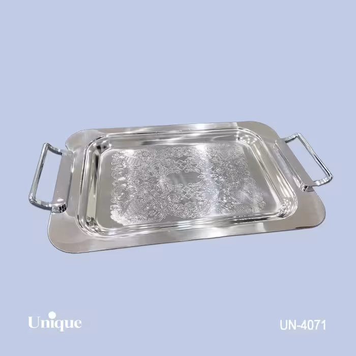 سینی براق استیل بدون پایه بزرگ یونیک UN-4071