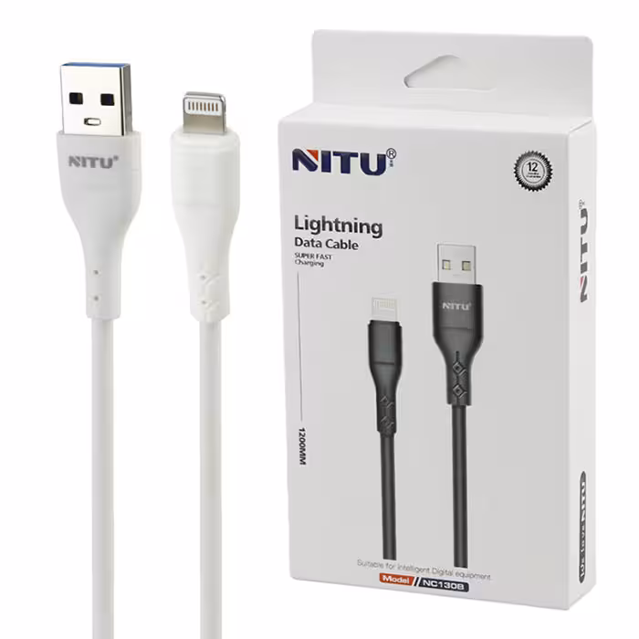 کابل آیفونی فست شارژ Nitu NC130 2.4A 1.2m